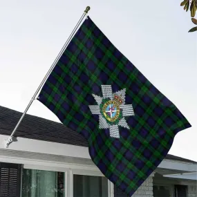 Black Watch Tartan House Flag with Family Crest