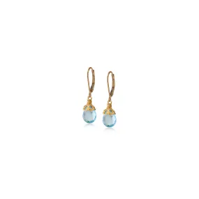 Blue Topaz Briolette Drop Earrings in Vermeil