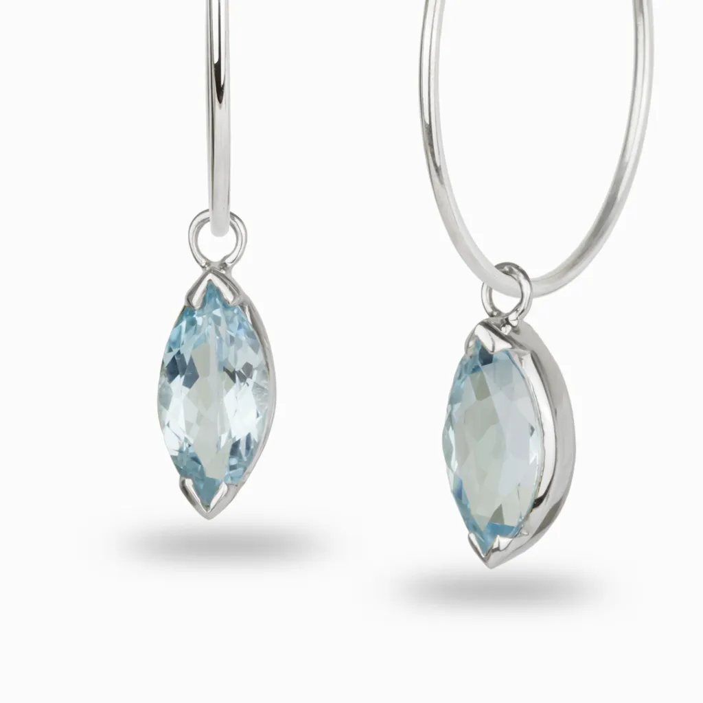 Blue Topaz Hoop Charms