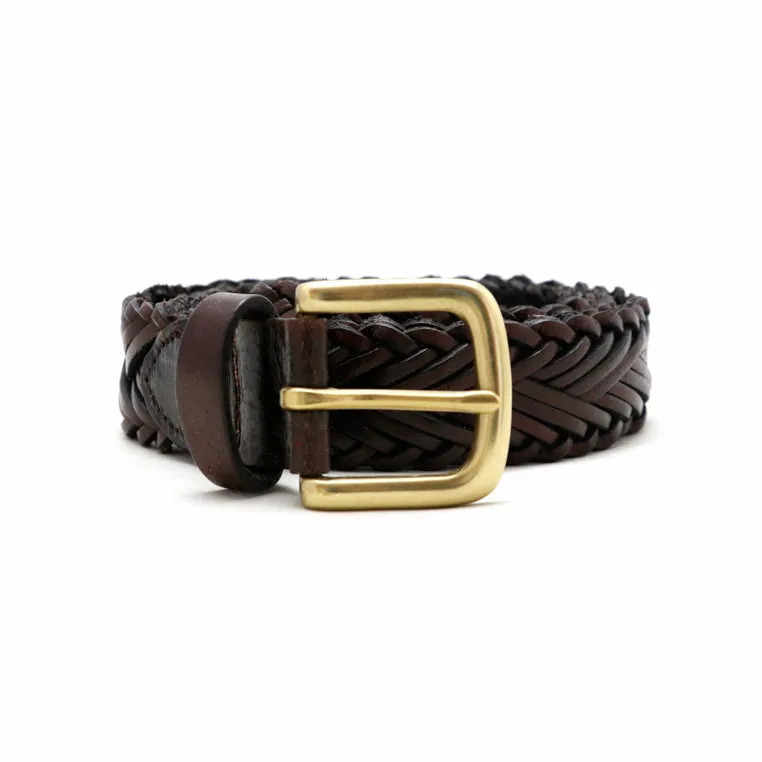 Braid Belt Solid Brass – Brandy Brown