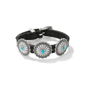 Brighton | Mosaic Paseo Bandit Leather Cuff Concho Bracelet in Black