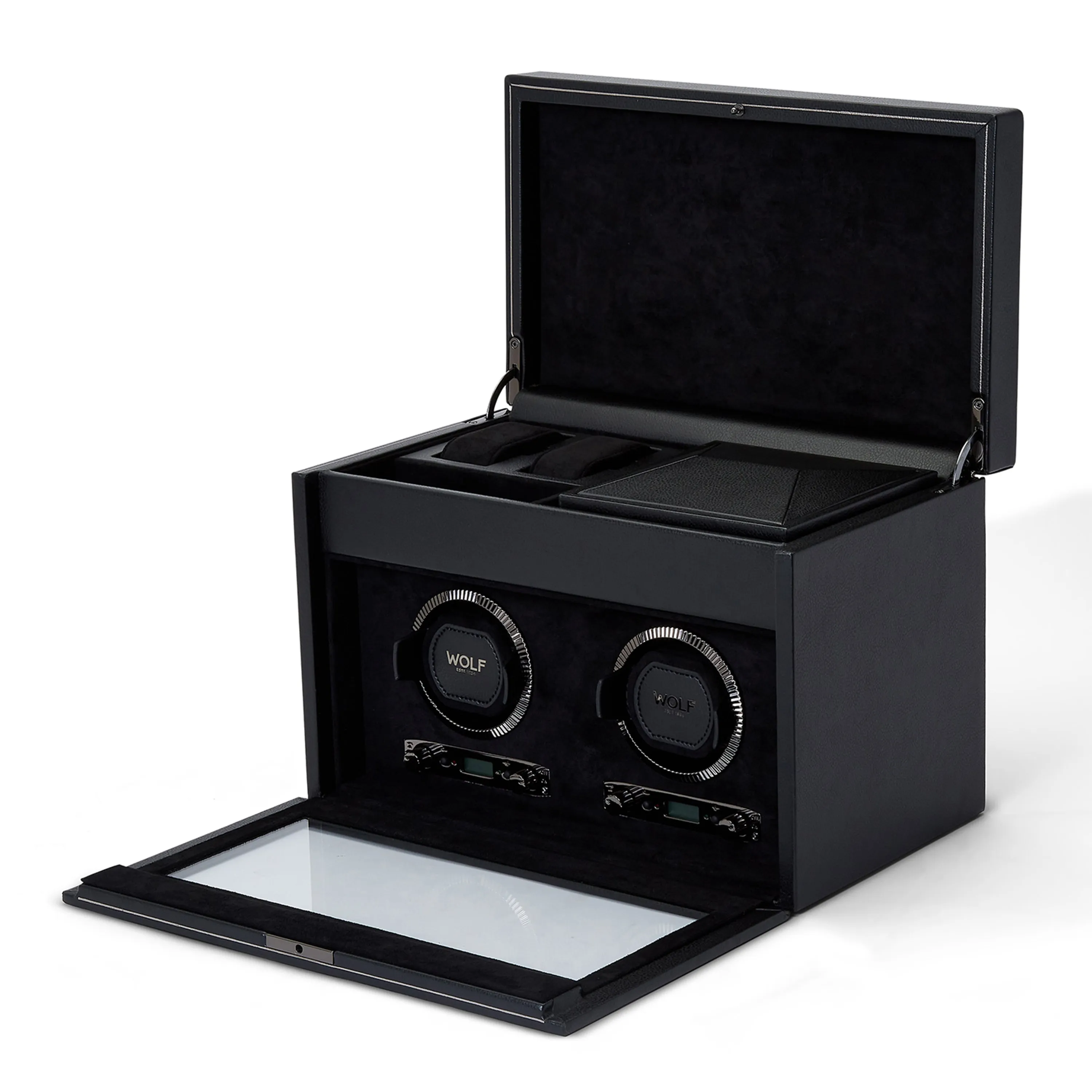 British Racing Double Watch Winder With Storage