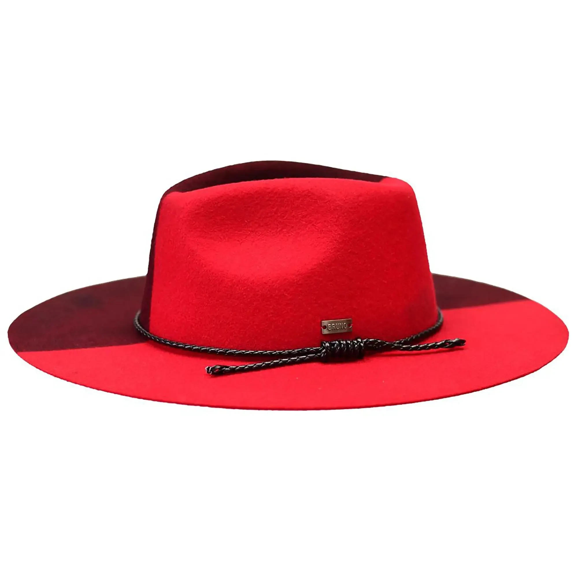 Bruno Capelo Yin Yang Flat Wide Brim Fedora Hat