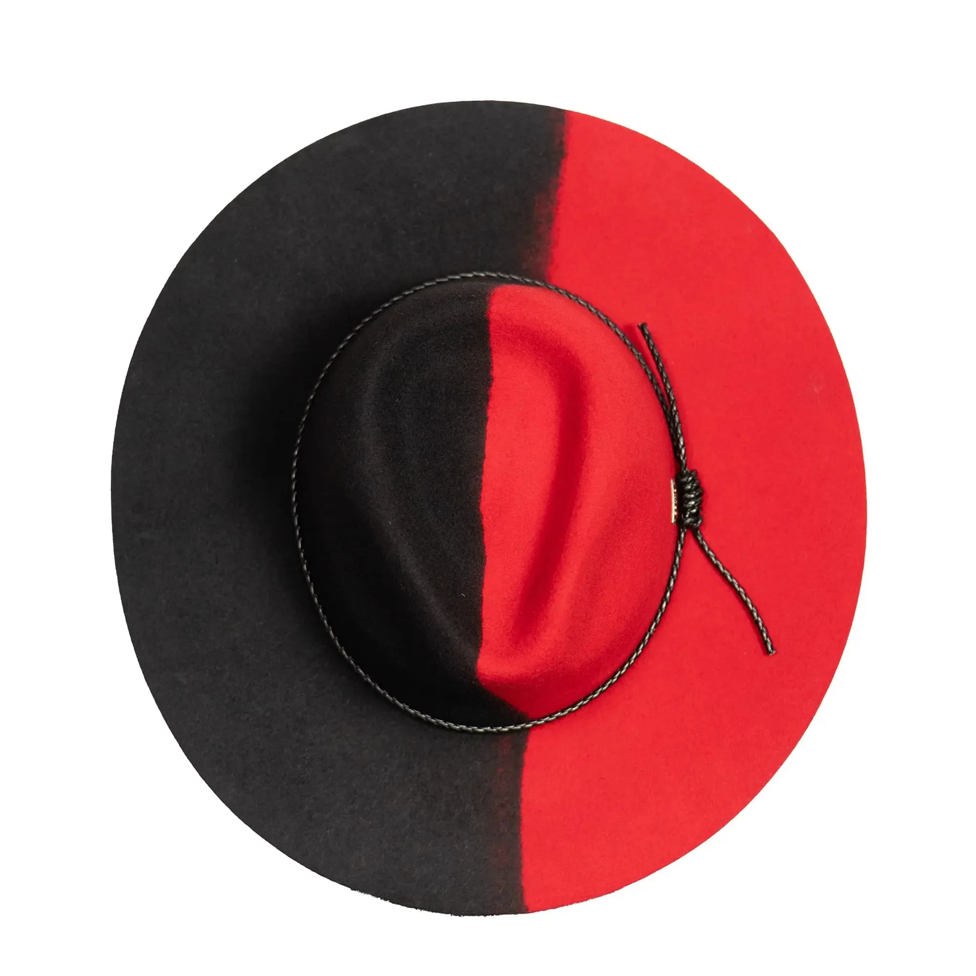 Bruno Capelo Yin Yang Flat Wide Brim Fedora Hat