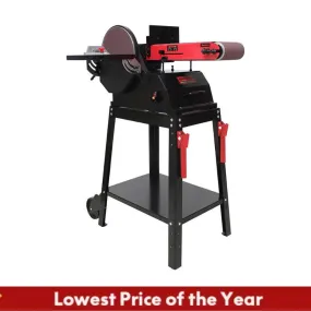 BUCKTOOL BD61000 Bench  6 in. x 48 in. Belt and 10 in. Disc Sander with 1.5 HP Motor and Stand