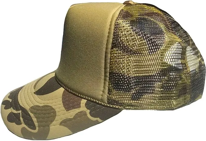 Camouflage Trucker & Baseball Hat/Cap W/ Poly Foam Front & Foam Backing - CPC