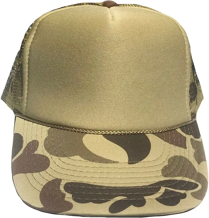 Camouflage Trucker & Baseball Hat/Cap W/ Poly Foam Front & Foam Backing - CPC