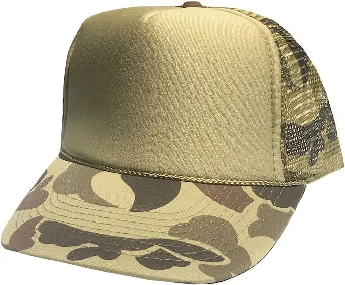 Camouflage Trucker & Baseball Hat/Cap W/ Poly Foam Front & Foam Backing - CPC