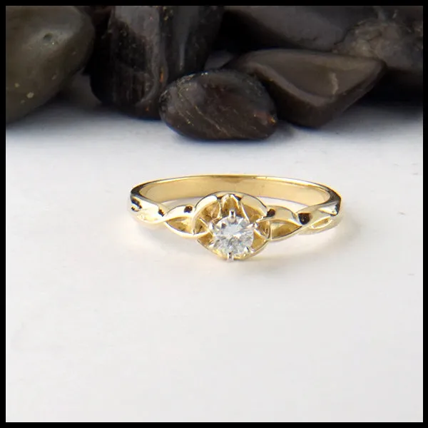 Celtic Ring with Reclaimed Diamond