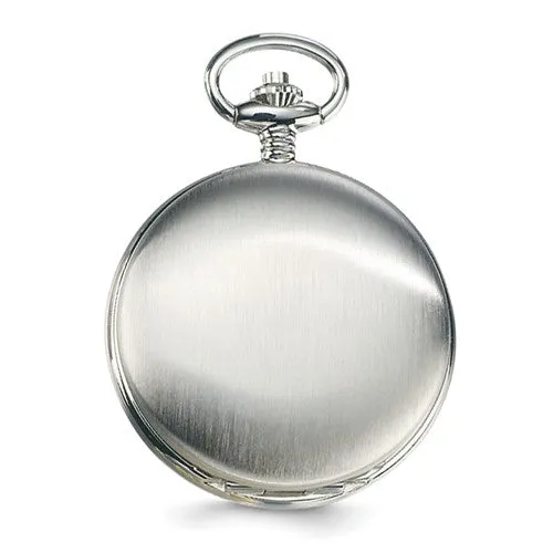 Charles Hubert Chrome Finish White Skeleton Dial Pocket Watch