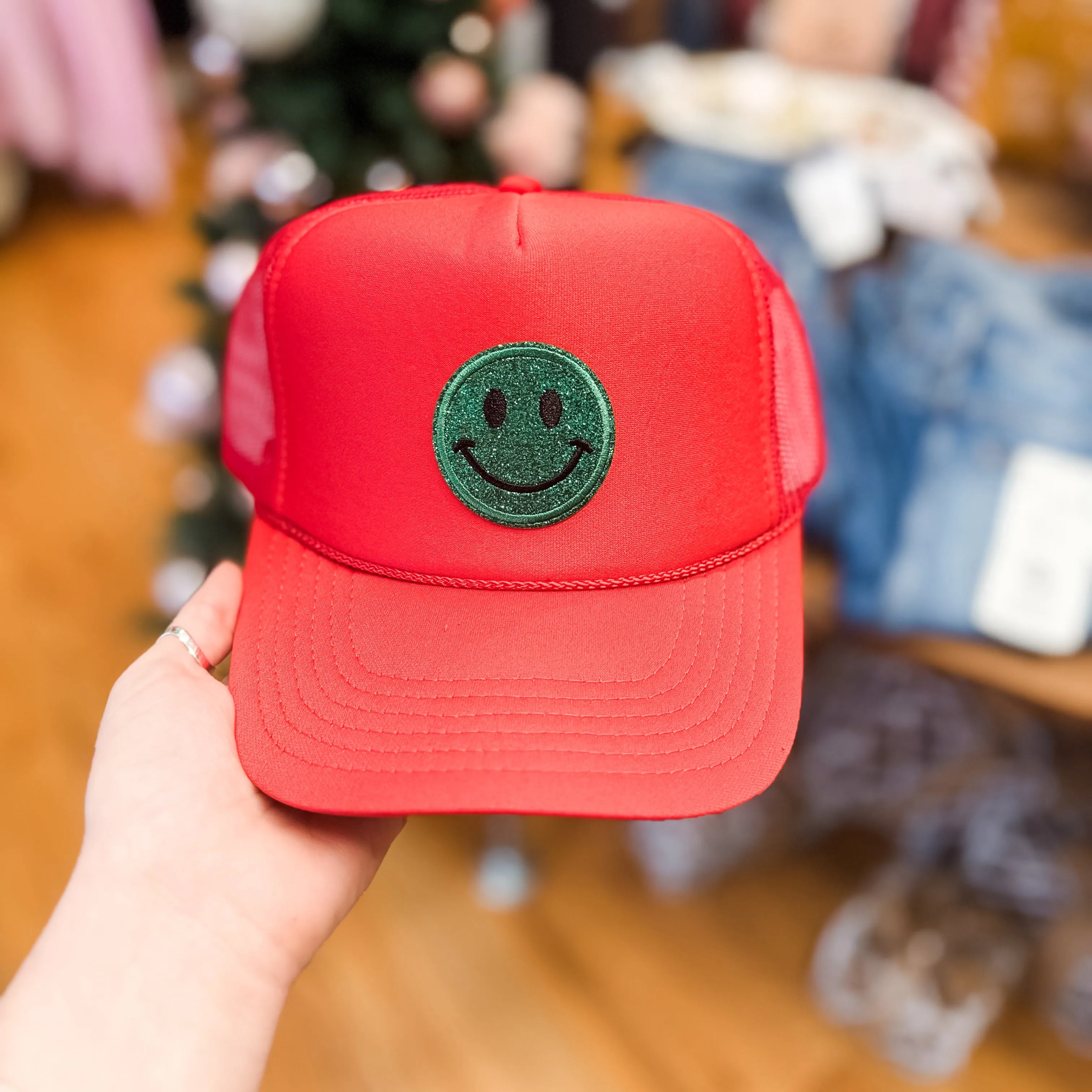 Christmas Smiley Trucker Hat