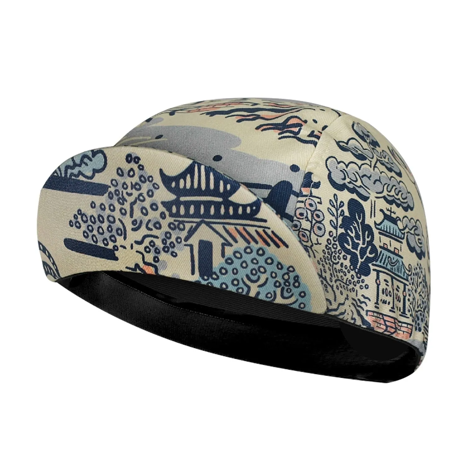 Classic Retro Chinese Style Ink Painting Polyester Cycling Caps Road Bike Sports Summer Hat Quick Dry Moisture Wicking