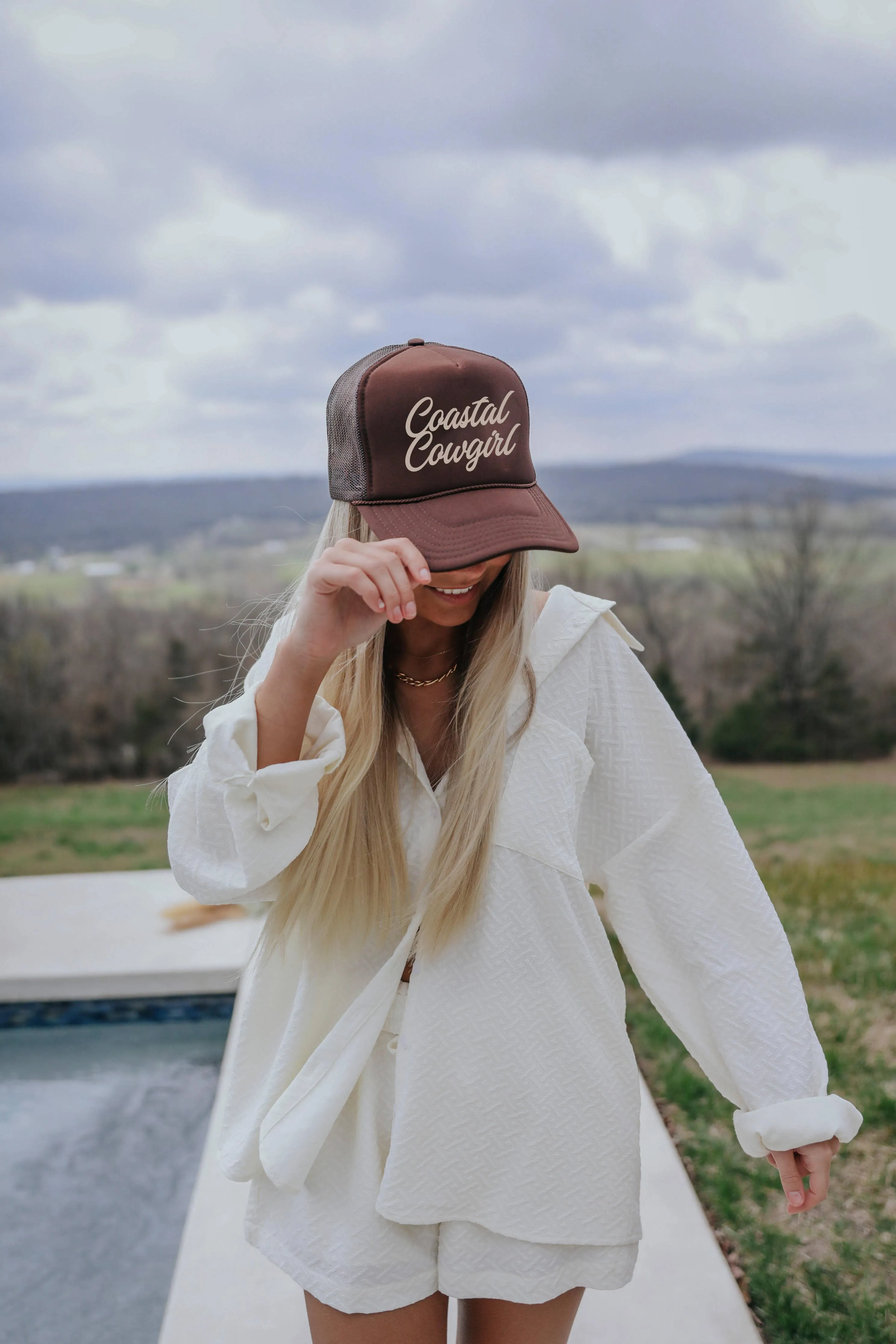 Coastal Cowgirl Brown Trucker Hat