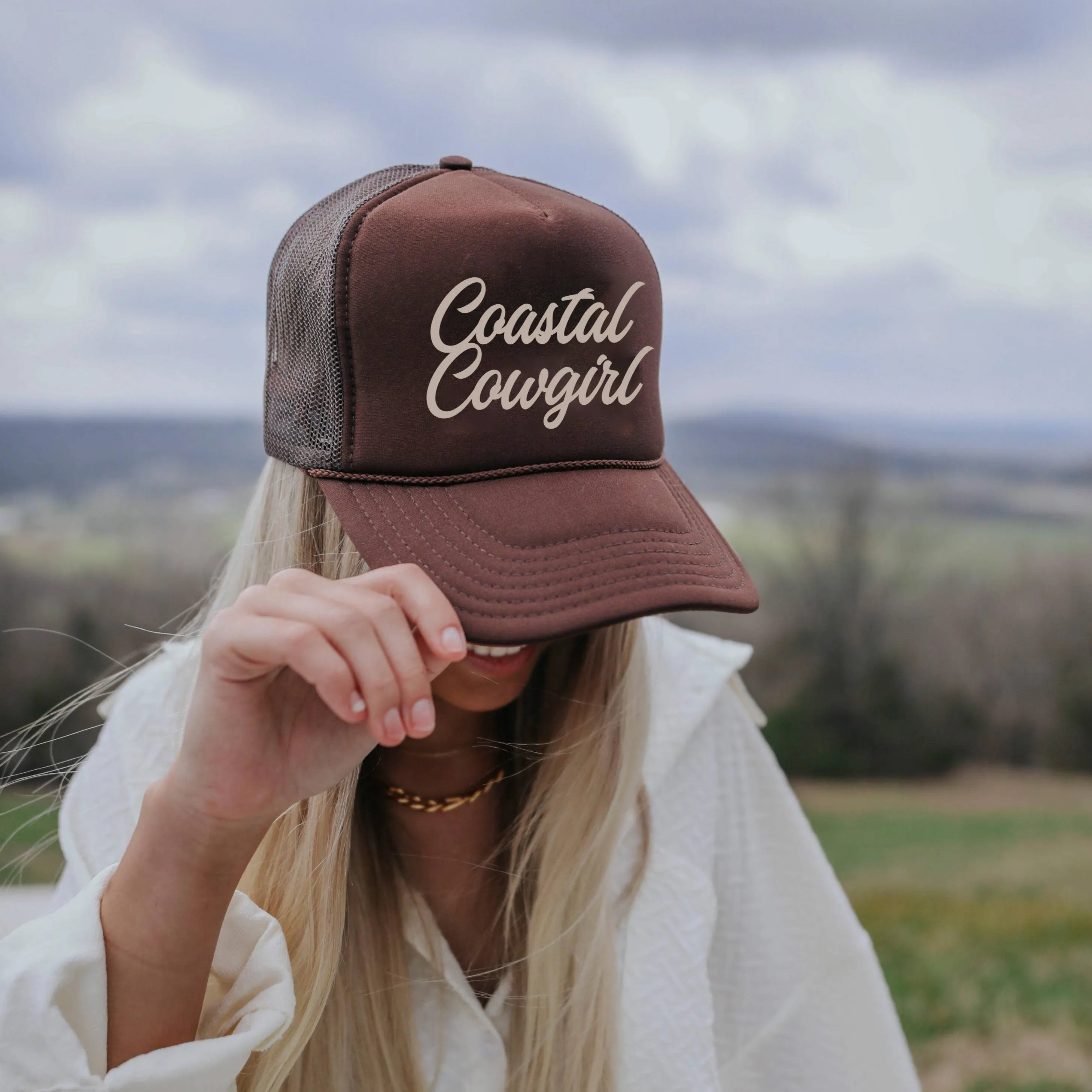 Coastal Cowgirl Brown Trucker Hat