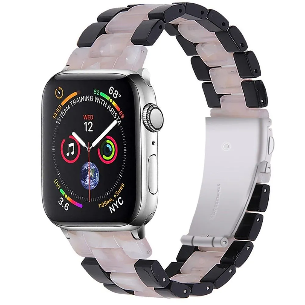 Color splice resin watch strap for Apple Watch (45mm) - Black / Pink