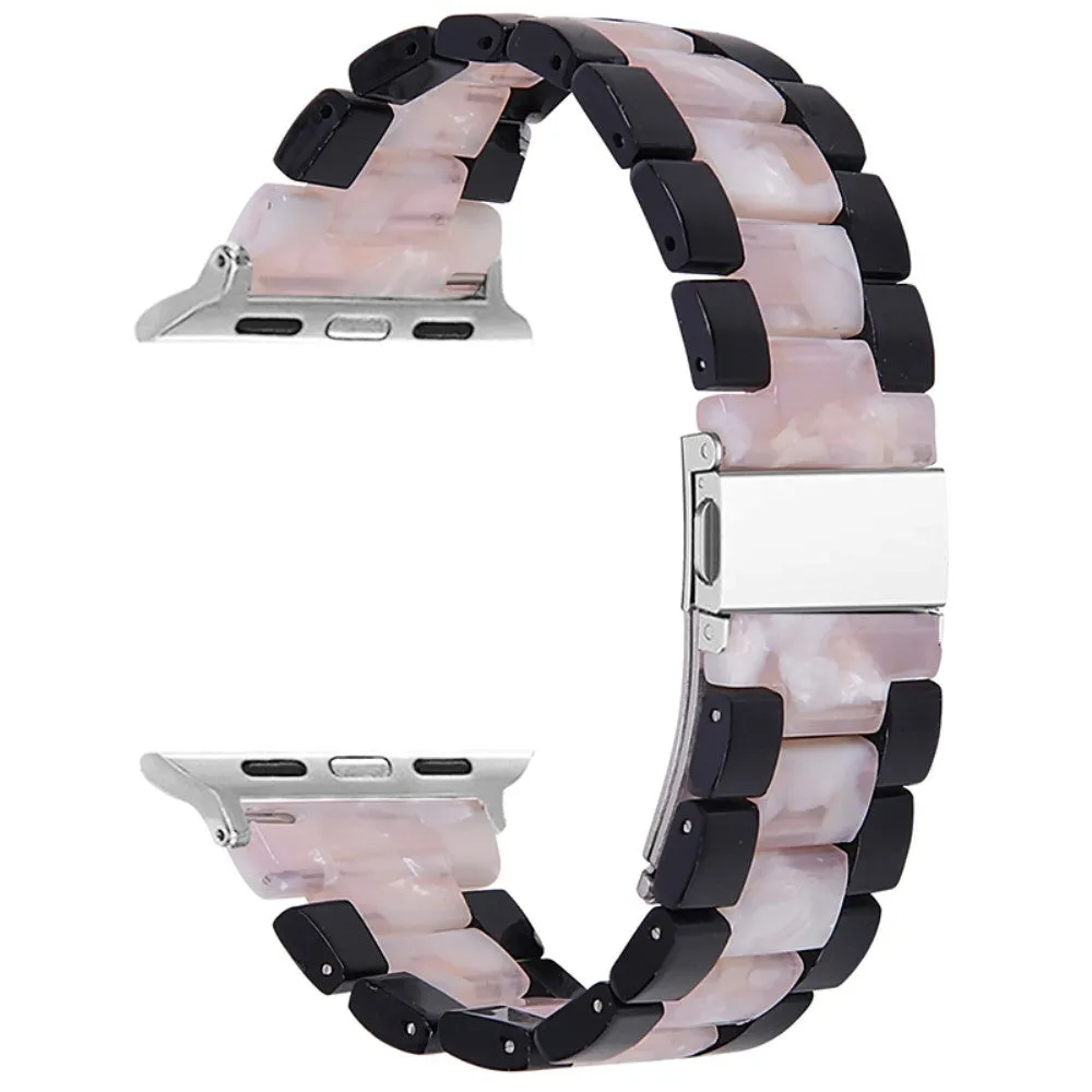 Color splice resin watch strap for Apple Watch (45mm) - Black / Pink