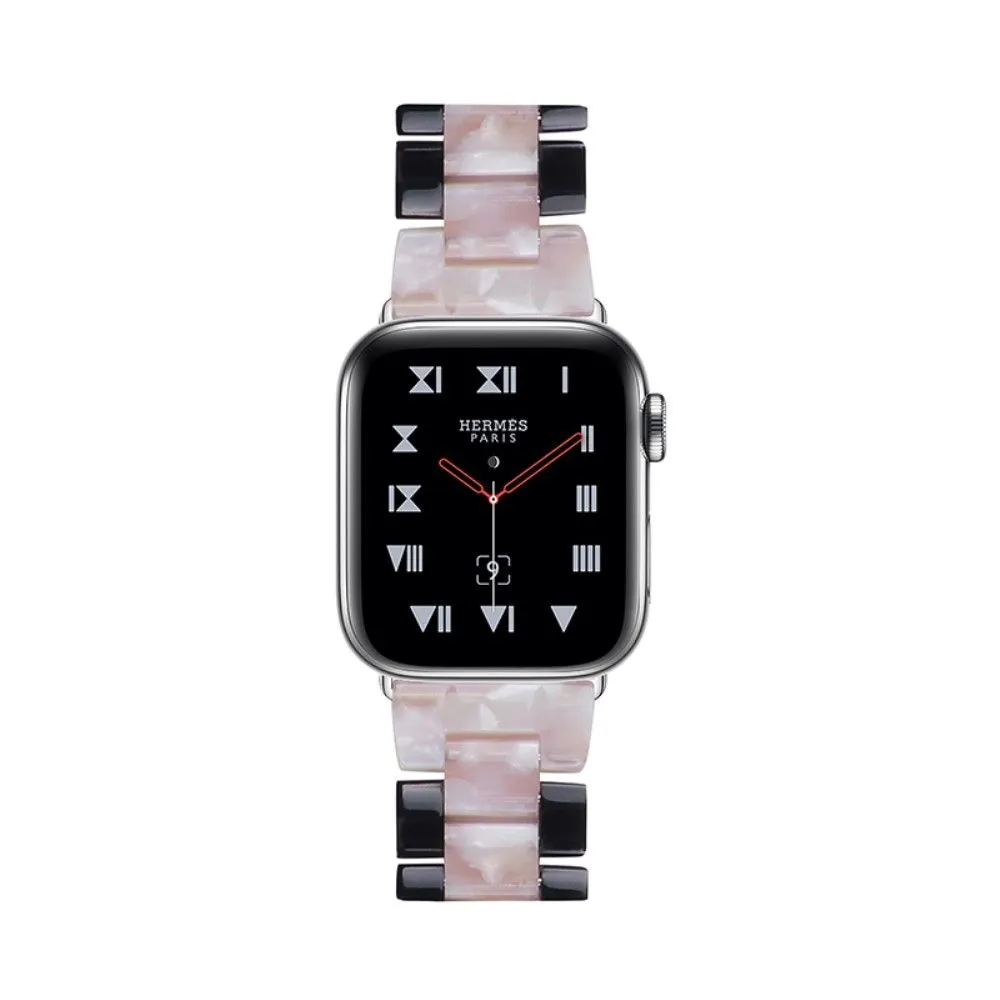 Color splice resin watch strap for Apple Watch (45mm) - Black / Pink