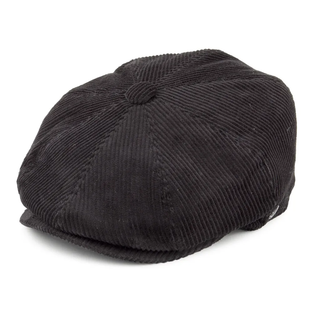 Corduroy Newsboy Cap Black Wholesale Pack