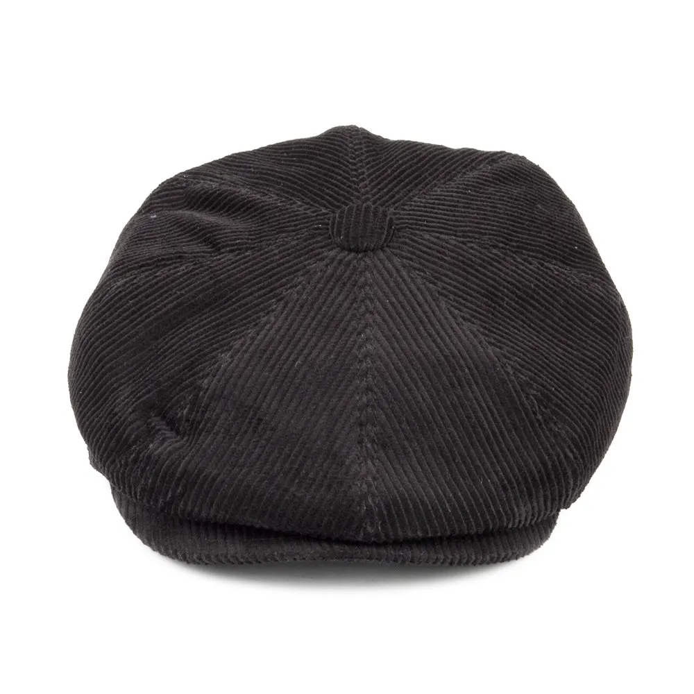 Corduroy Newsboy Cap Black Wholesale Pack