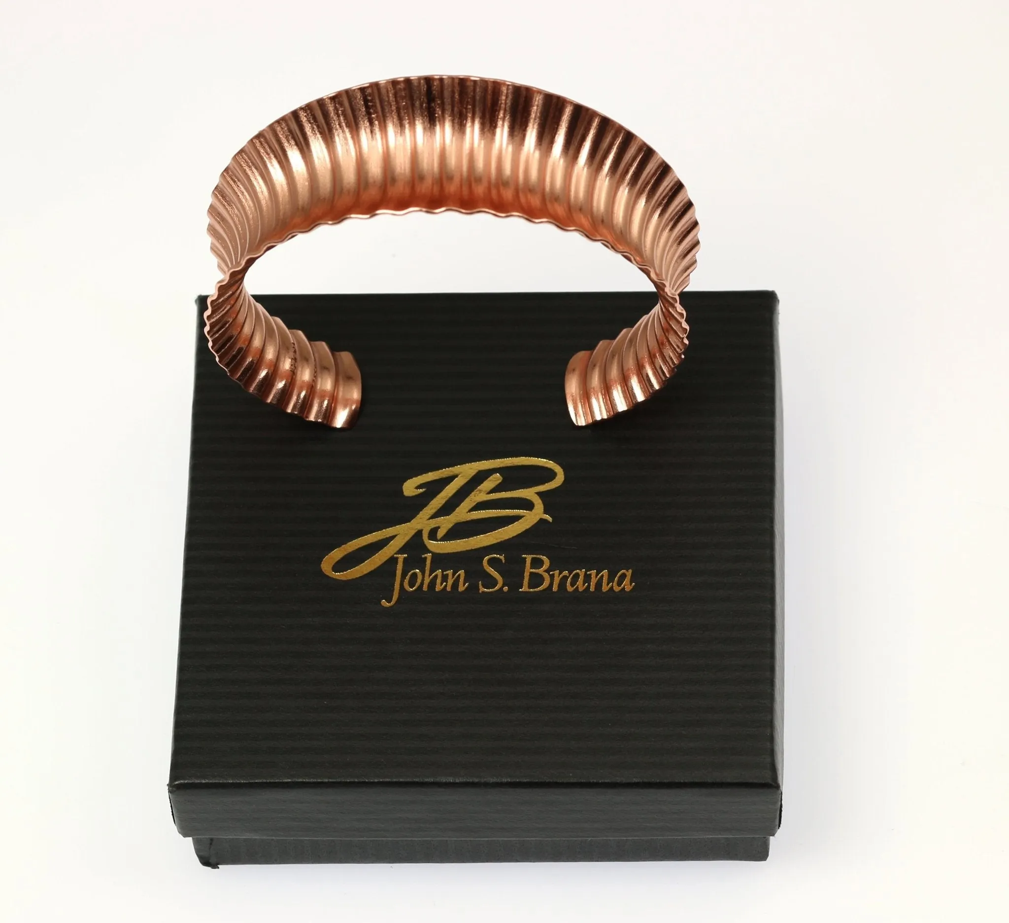 Corrugated Copper Anticlastic Tapered Handmade Cuff