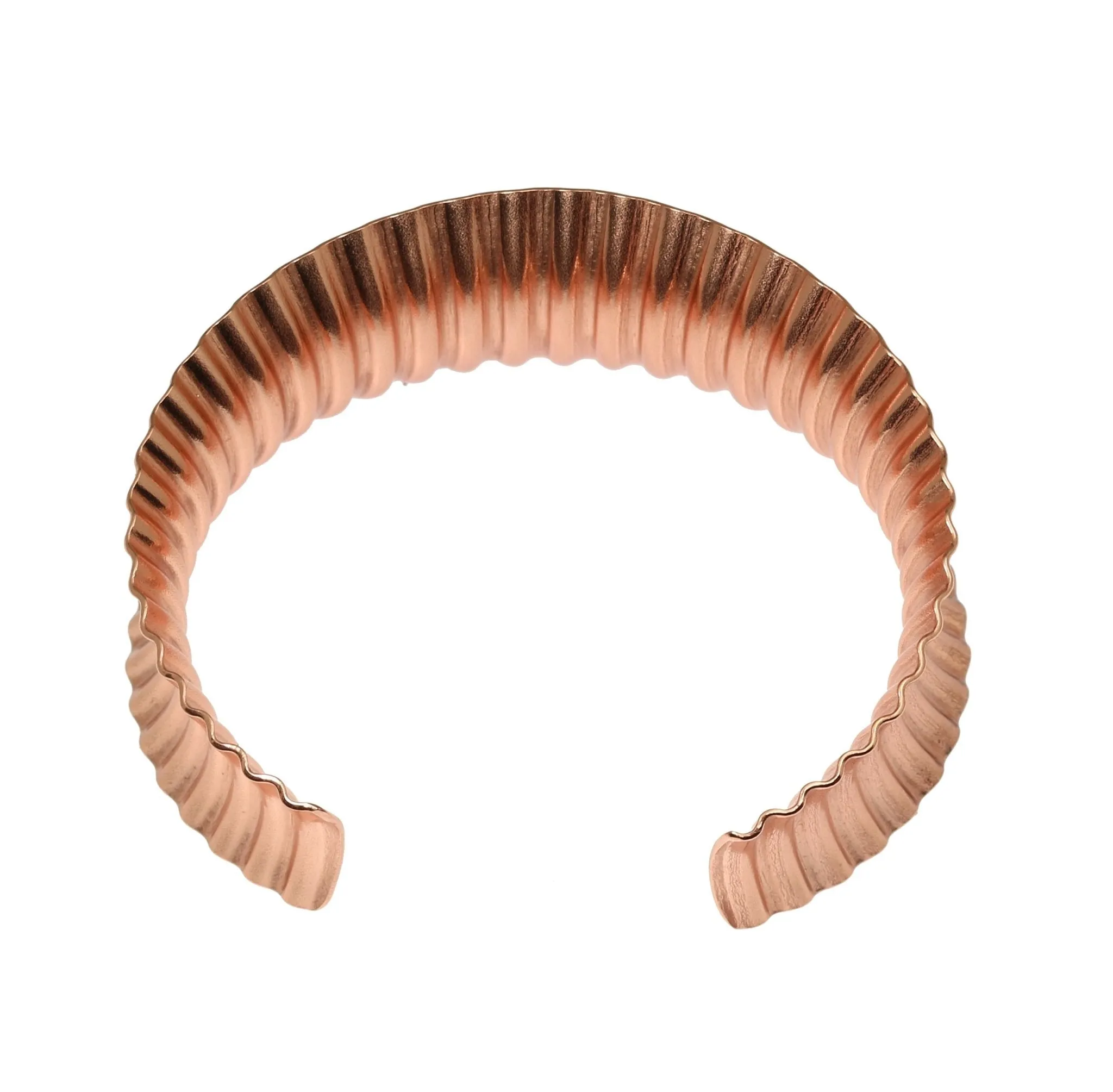 Corrugated Copper Anticlastic Tapered Handmade Cuff