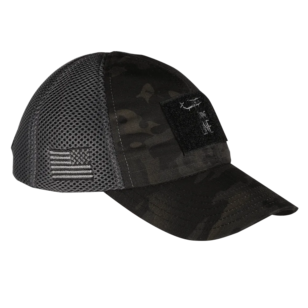 Dark American Made Mesh Back Hat with Dropline