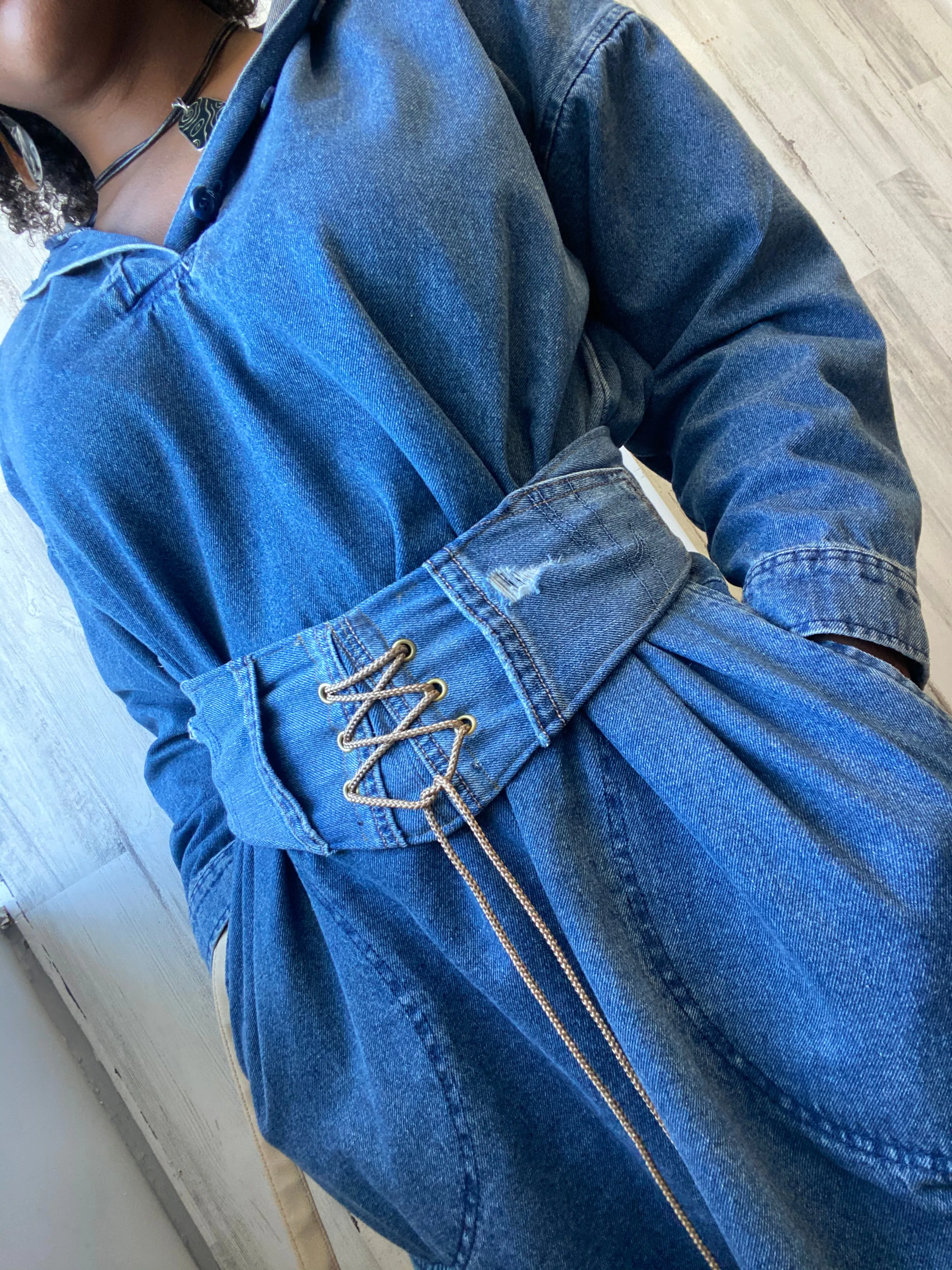 “Denim bliss” corset waist belt