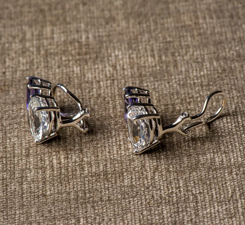 DFS 14KWG Iolite and Topaz Earrings