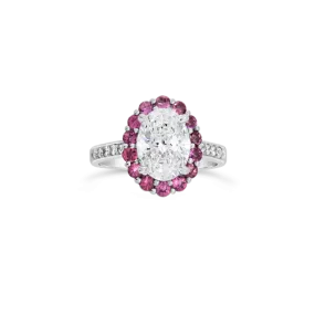 Diamond & Pink Sapphire Engagement Ring