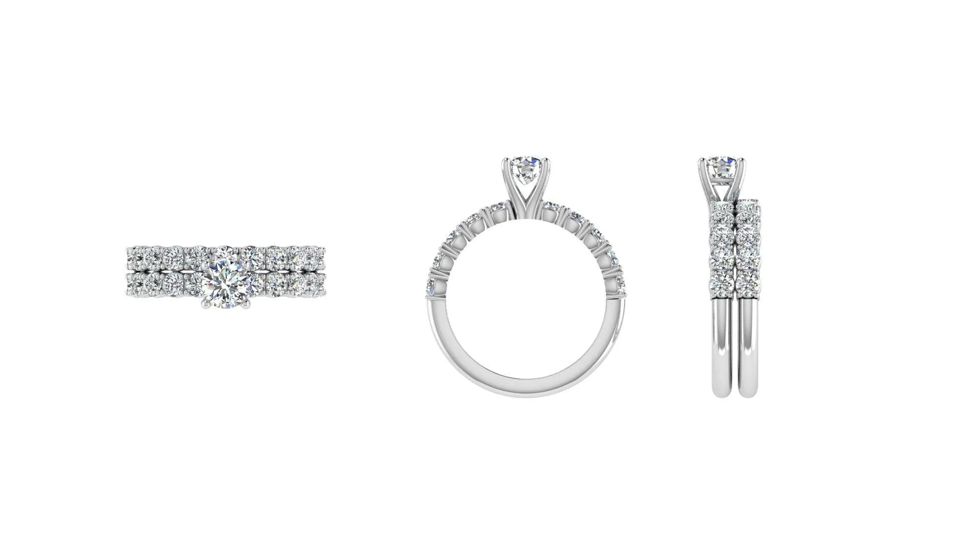 Diamond Semi Eternity Bridal Set