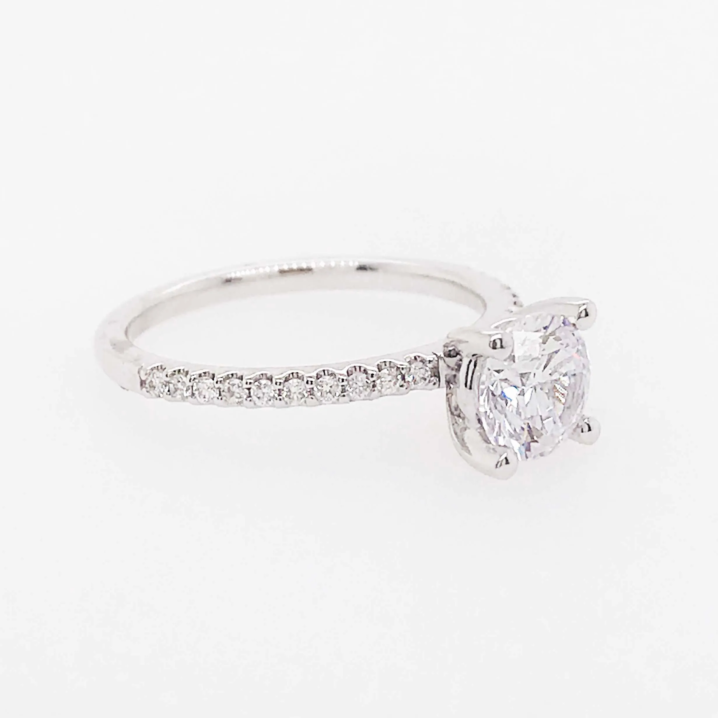 Diamond Straight Line Engagement Ring