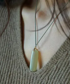 DIY Cyan Jade Strip Pendant Necklace