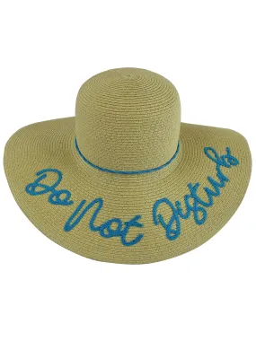 Do Not Disturb Embroidered Beach Floppy Sun Hat