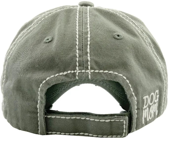 Dog Mom Vintage Baseball Cap Hat - Moss