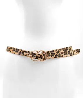 Double Circle buckle Belt Leopard