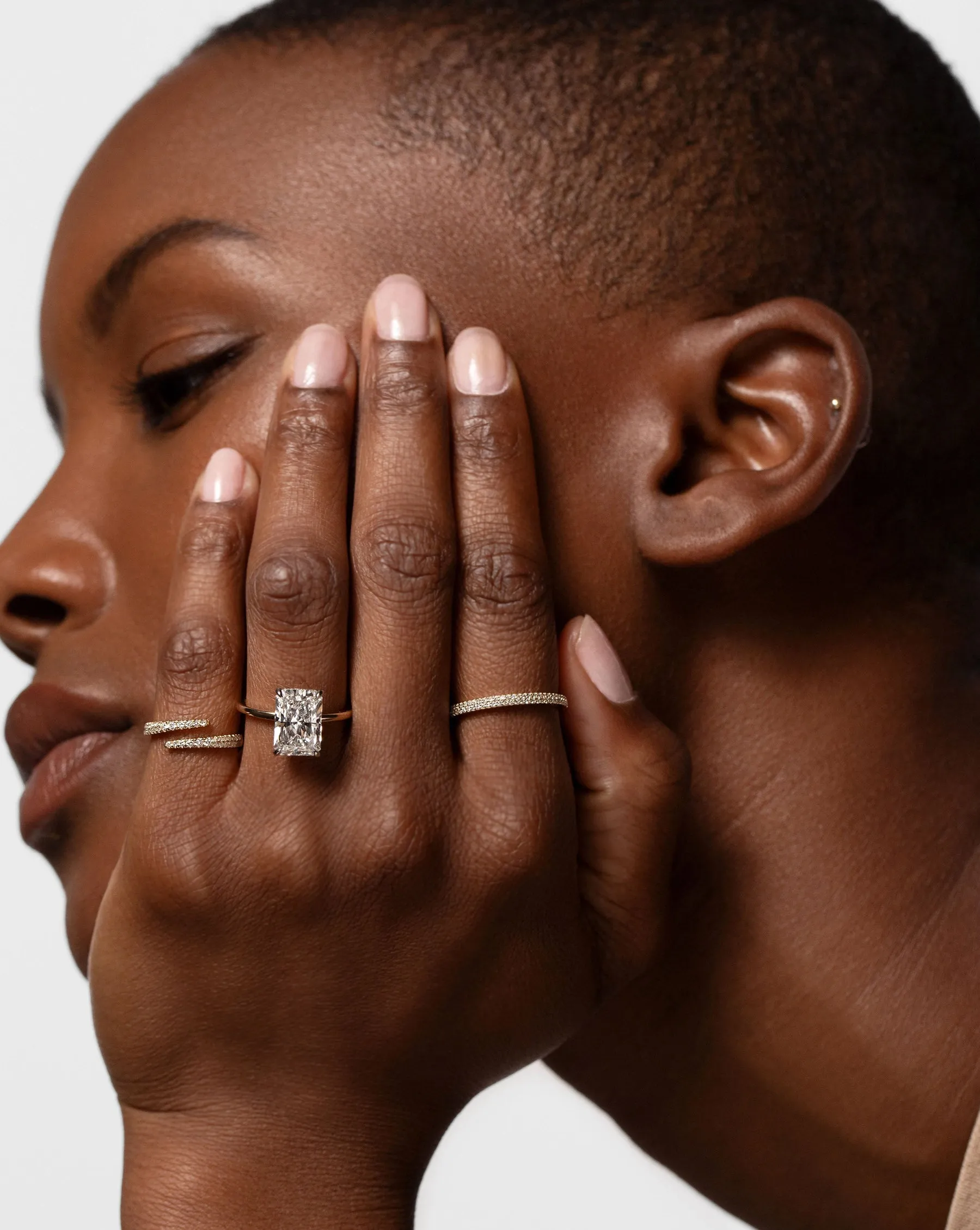 Double Row Stackable Pavé Ring