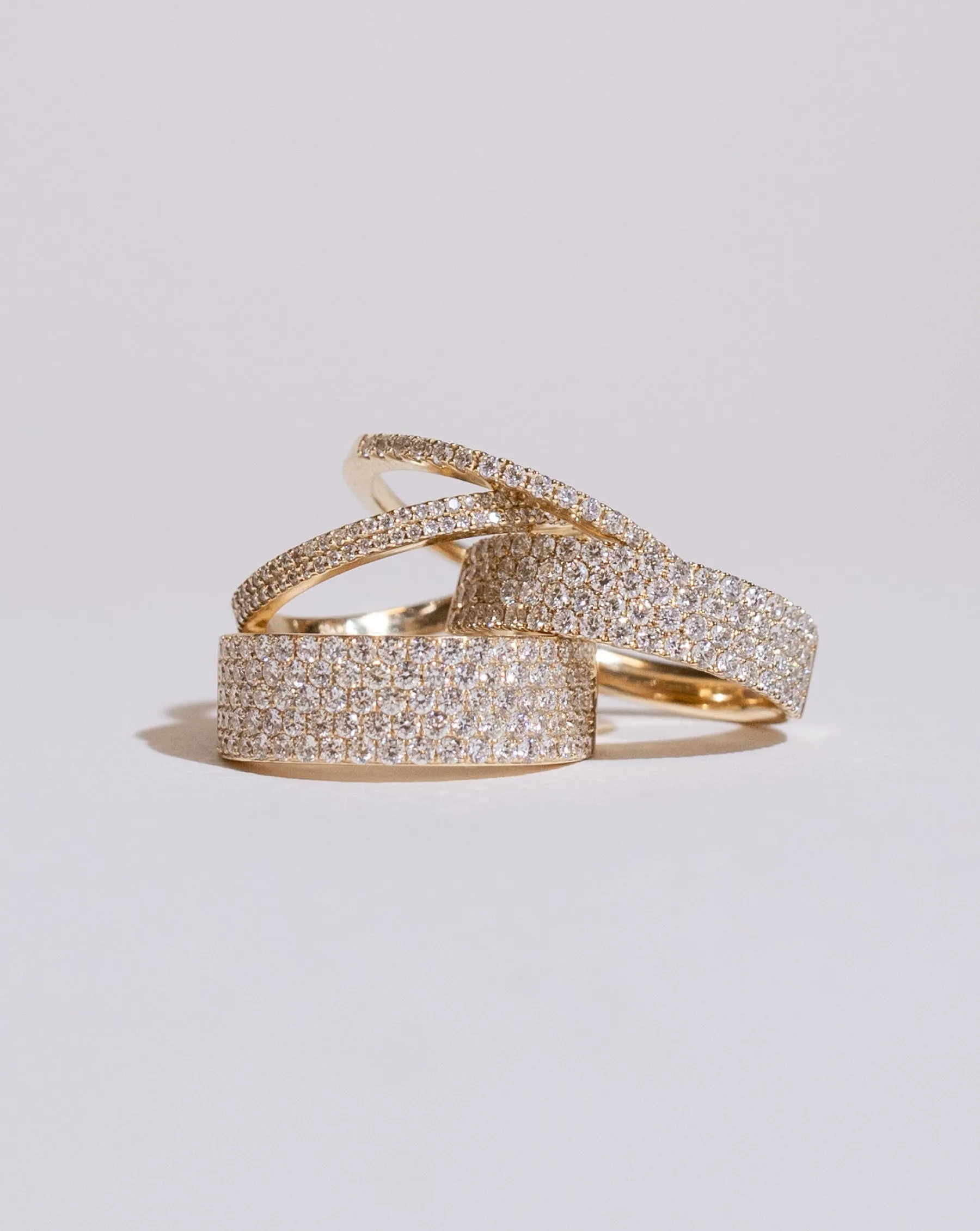 Double Row Stackable Pavé Ring