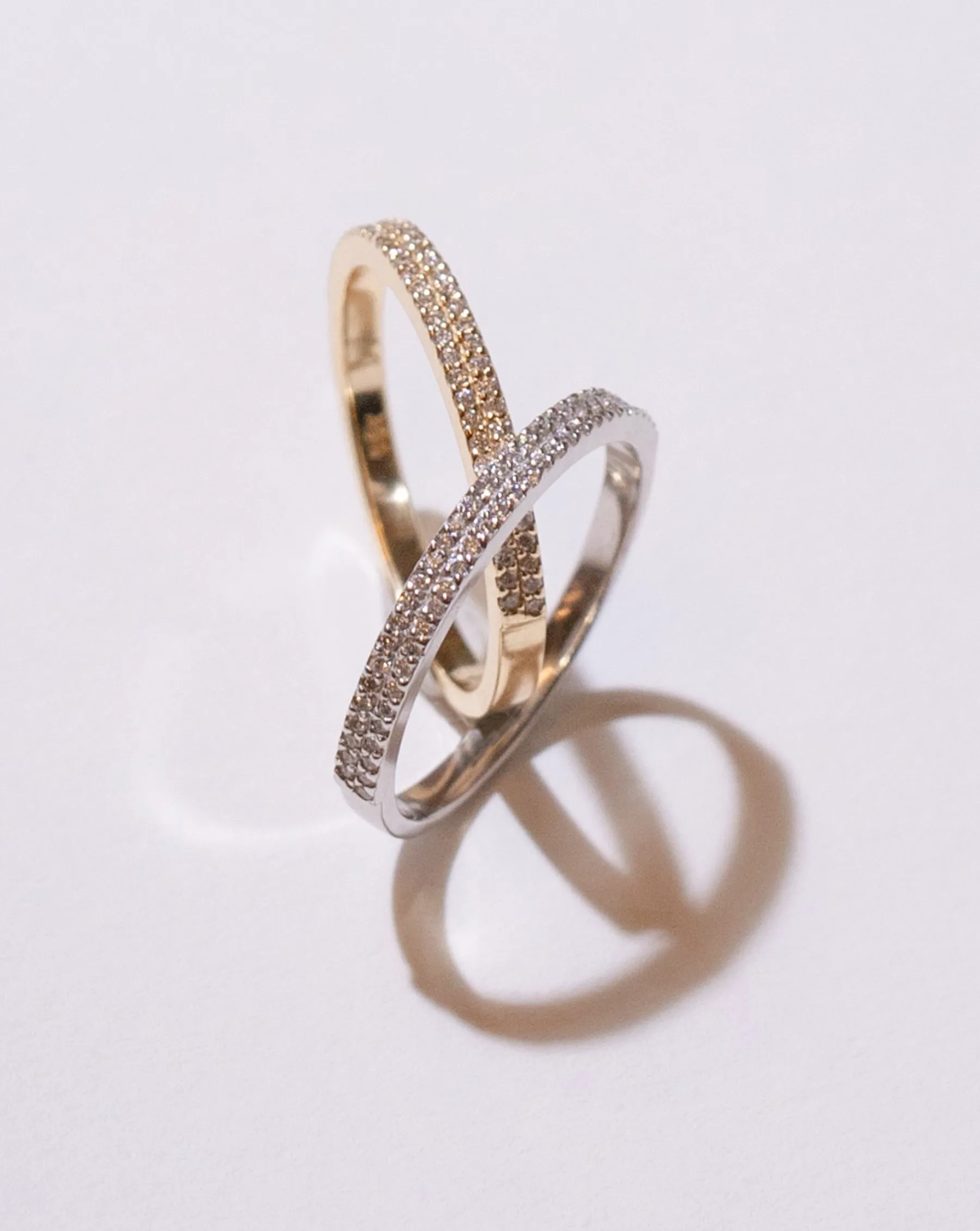 Double Row Stackable Pavé Ring