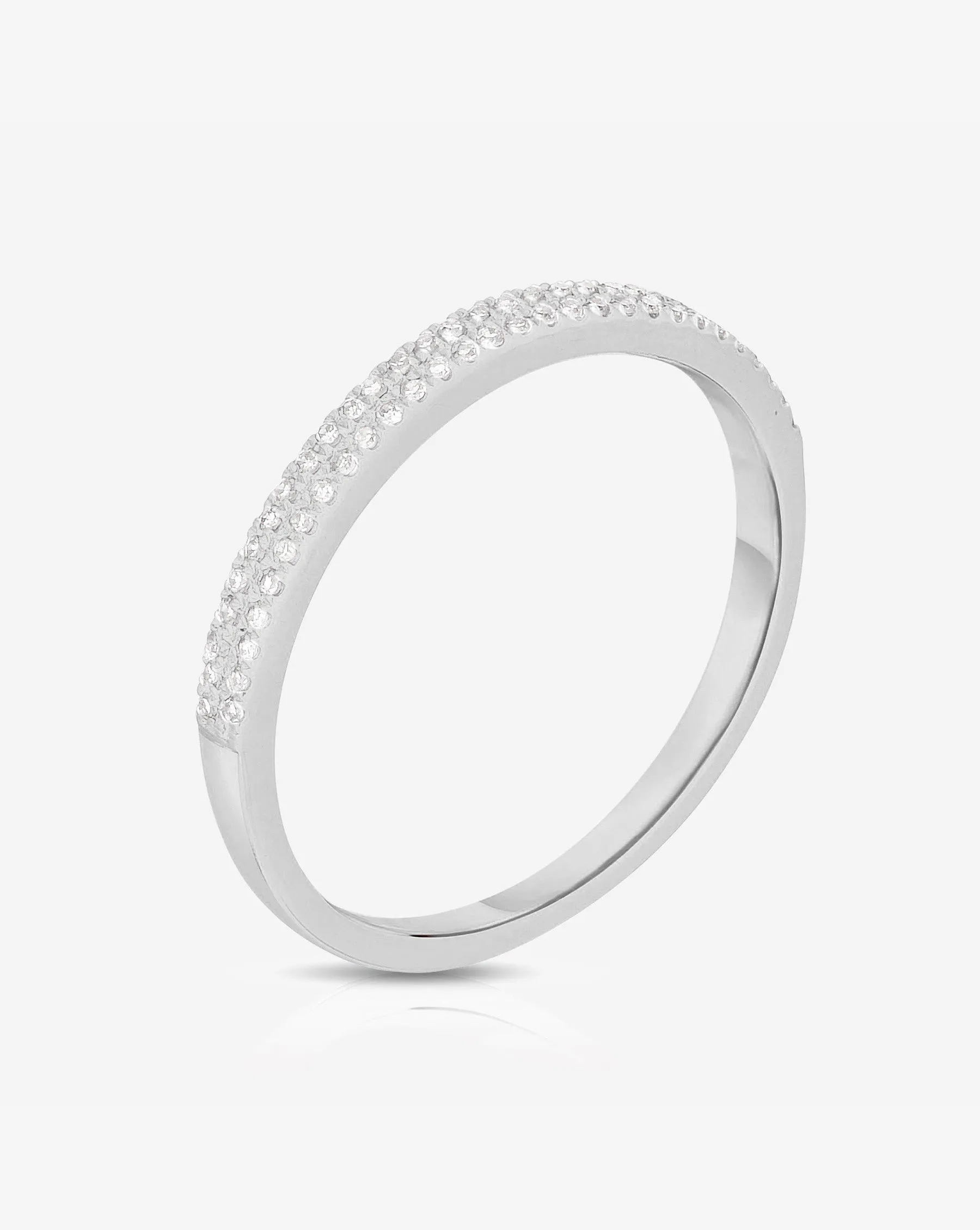 Double Row Stackable Pavé Ring