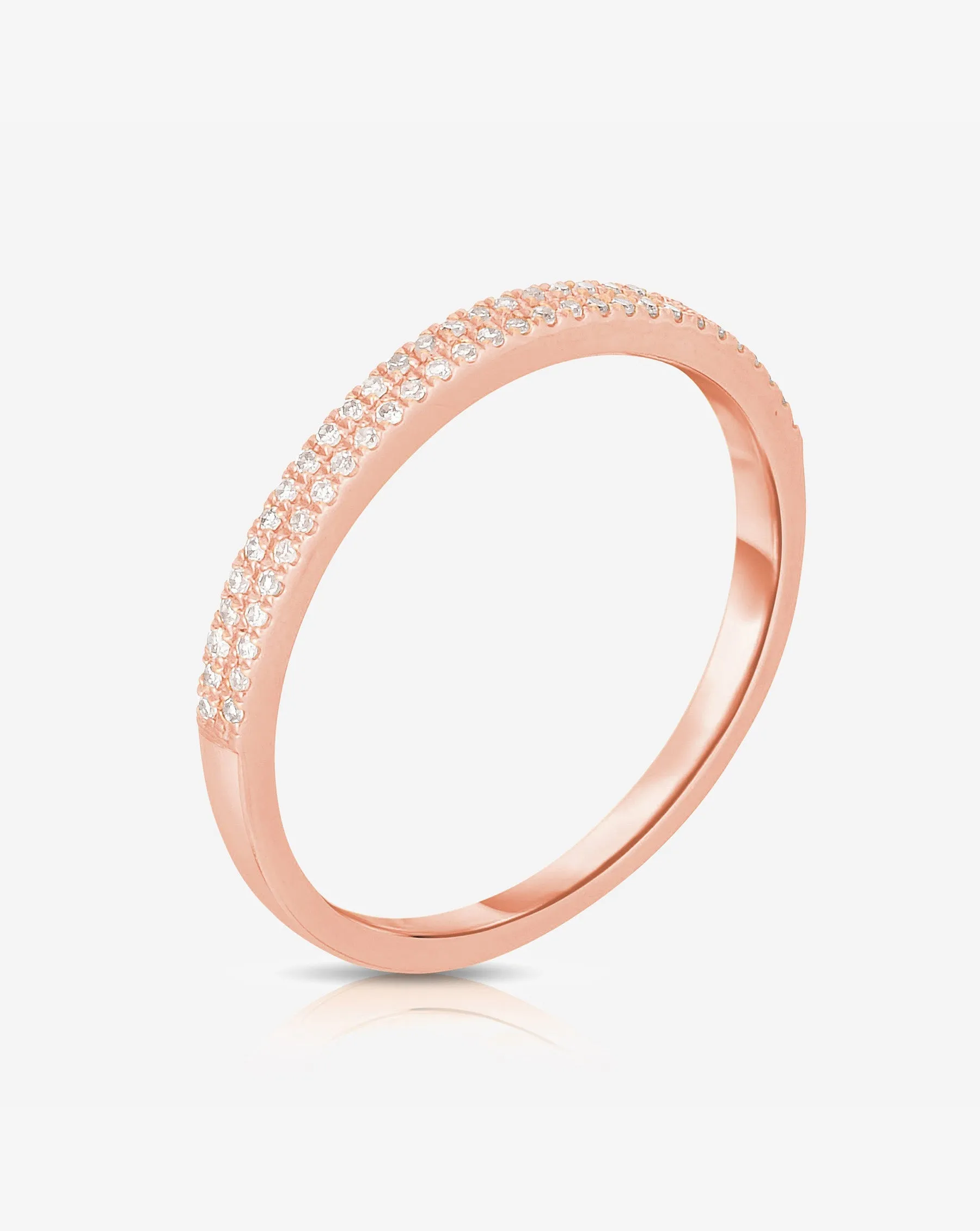 Double Row Stackable Pavé Ring