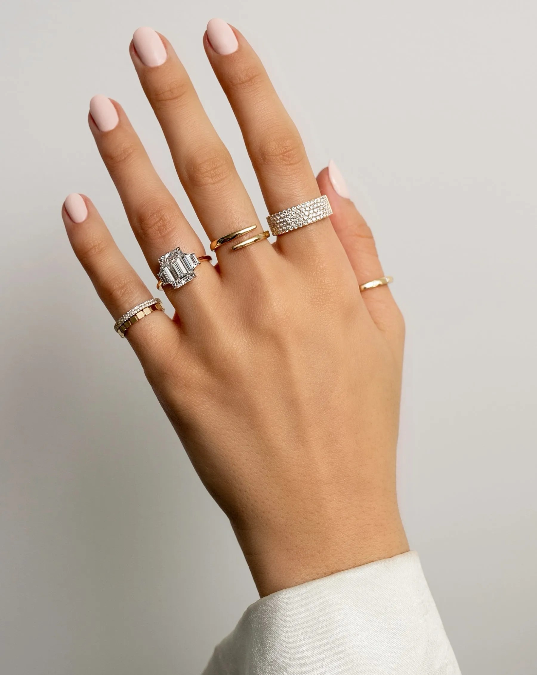 Double Row Stackable Pavé Ring