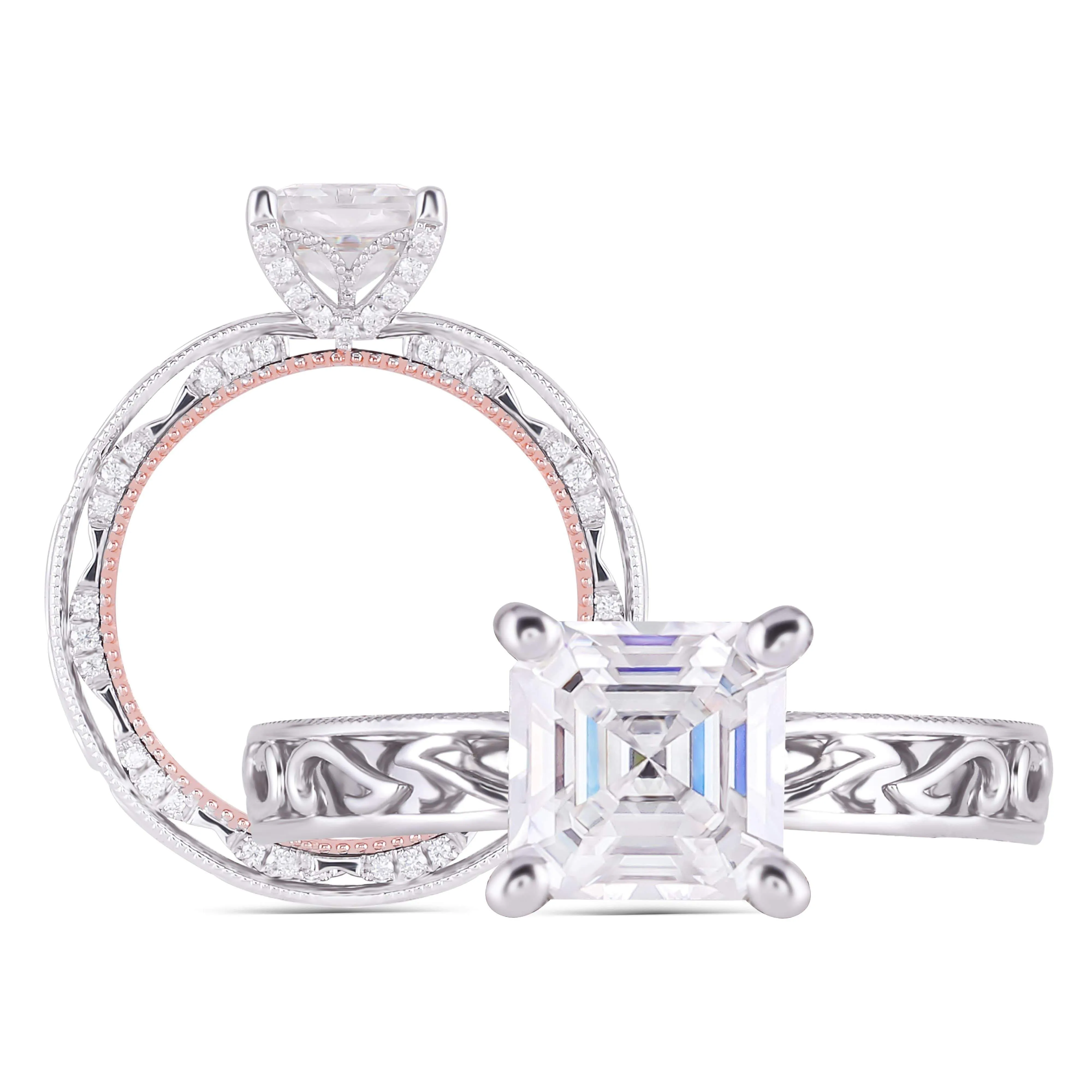 doveggs asscher moissanite engagement engagement ring