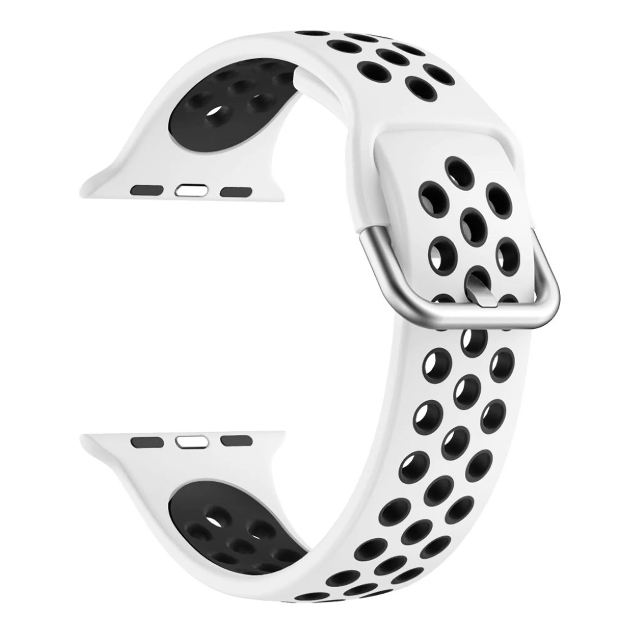 Dual color silicone watch band for Apple Watch Series 6 / 5 44mm - White