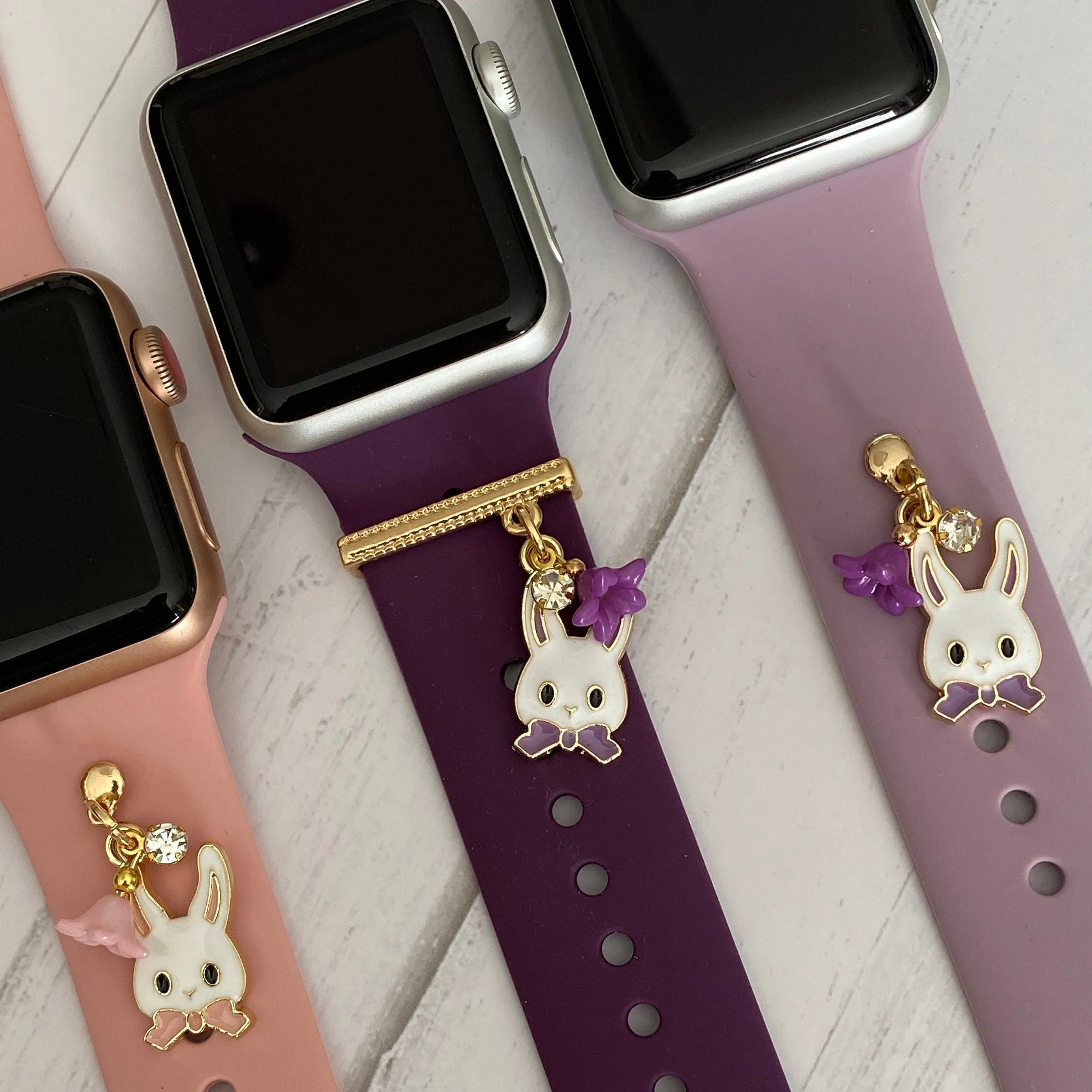 Easter Watch Band Charms, Watchband Studs, Watchband Bars, Apple Watch Charms, Easter Jewelry, Easter Bunny, Apple Watchbands, Bunny Charms