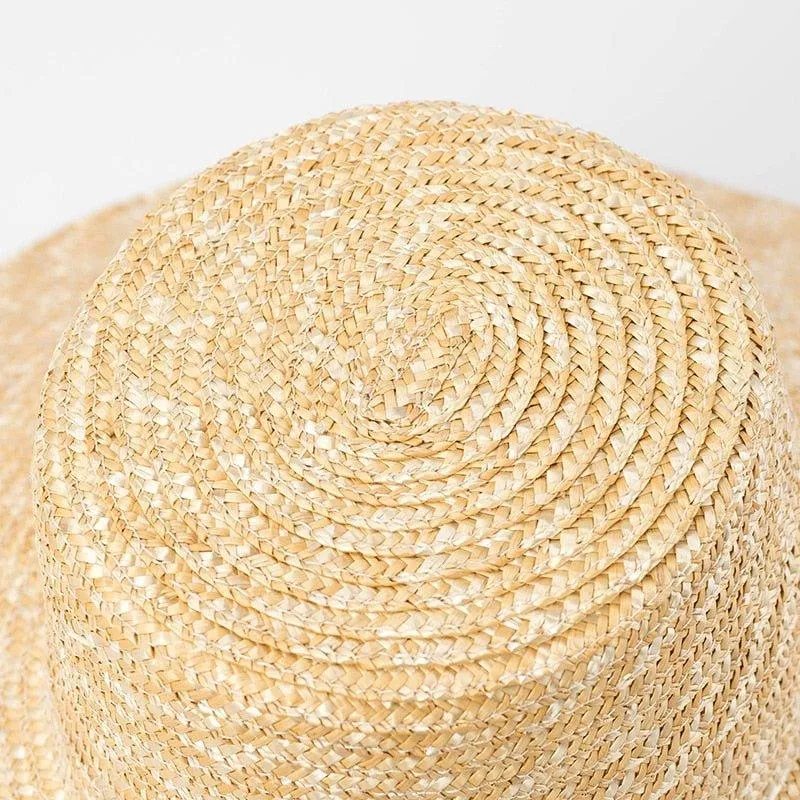 Elegant Wide Brim Straw Hat with Adjustable Neck Tie