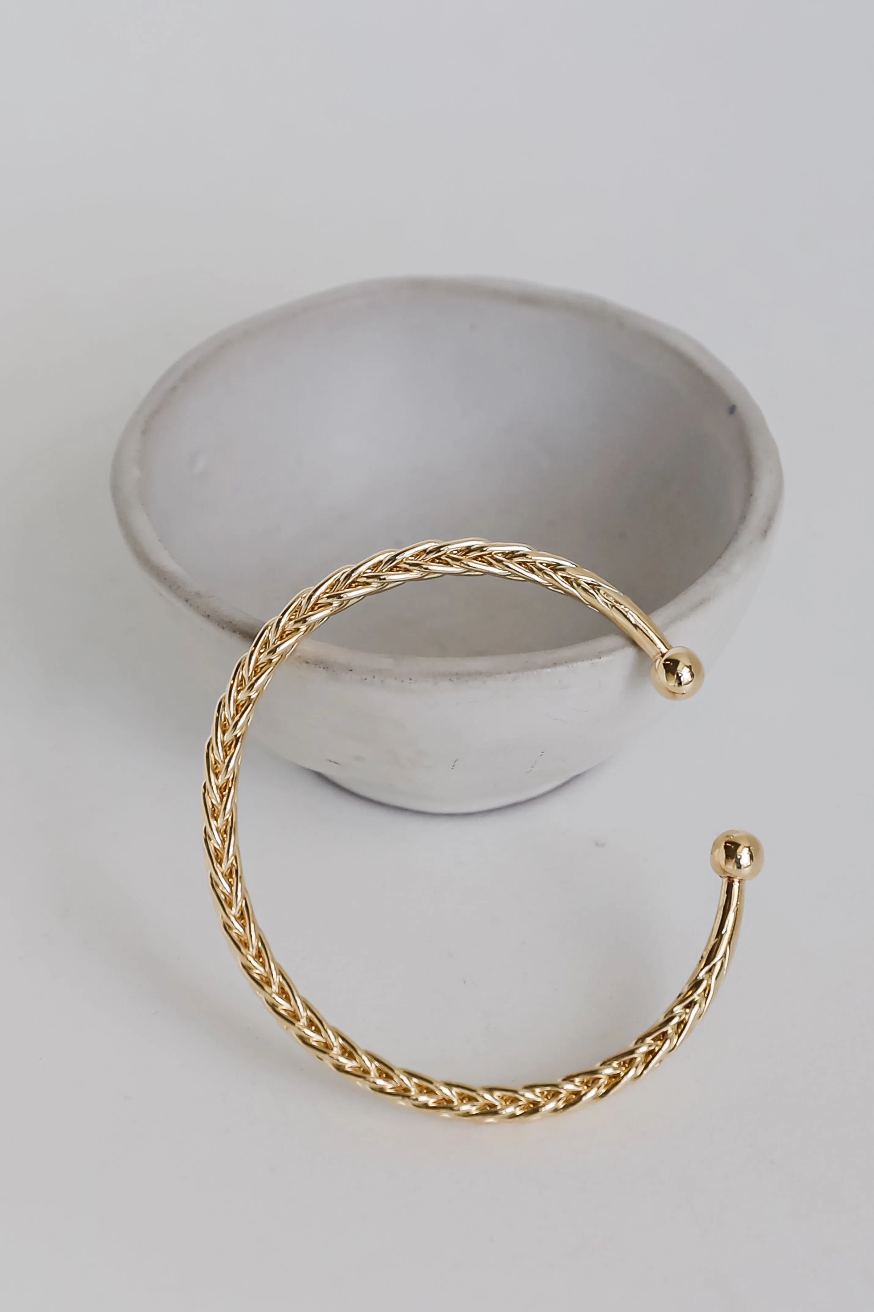 Elizabeth Gold Braided Cuff Bracelet