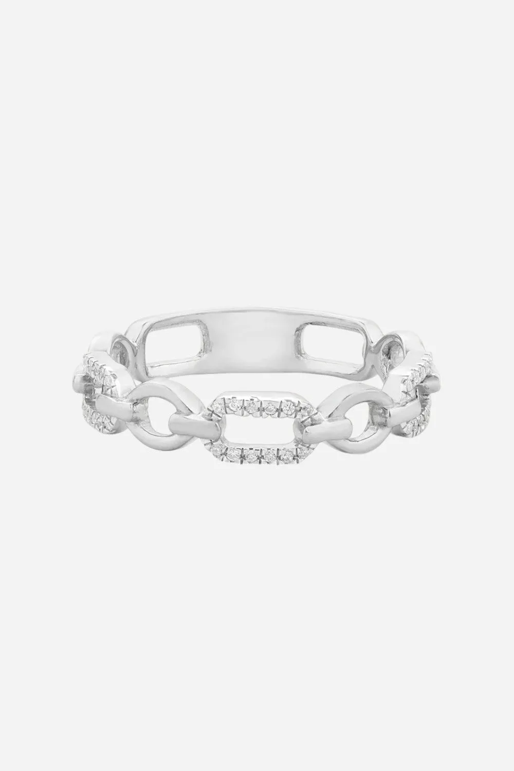 Ella Stein Linked Forever To You Stackable Ring in Silver Sterling - Size 6