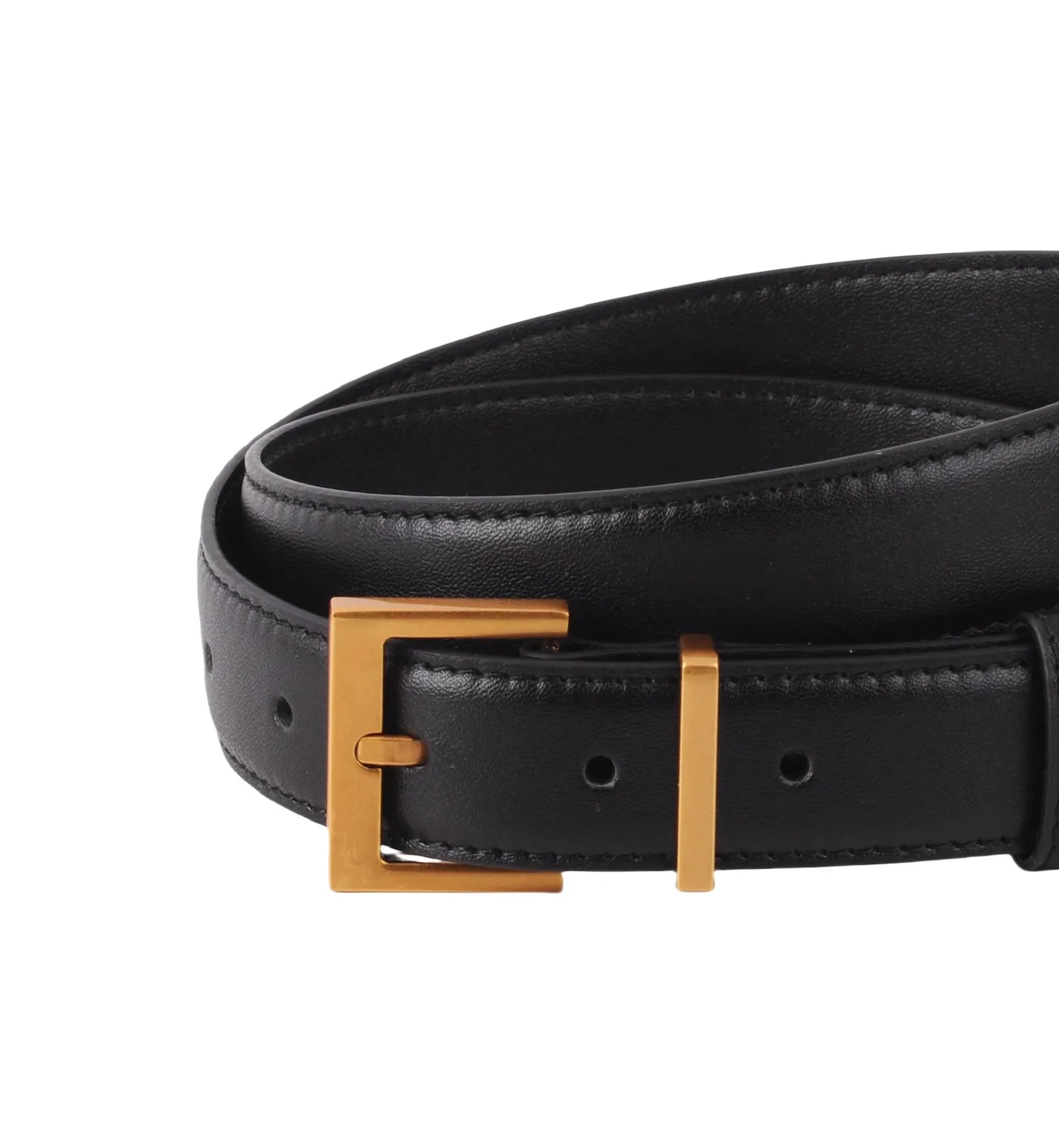 Emblem Solid Brass Leather Belt