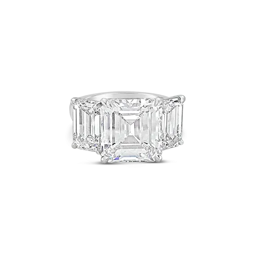 Emerald cut Three Stone Diamond Ring