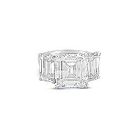 Emerald cut Three Stone Diamond Ring